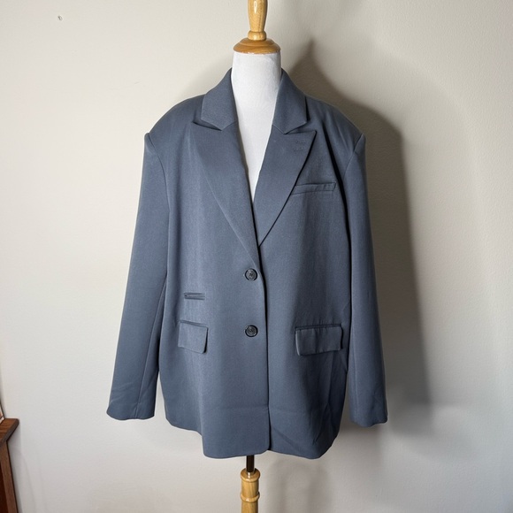 Nasty Gal Charcoal Gray Oversized Tailored Blazer - Picture 2 of 9